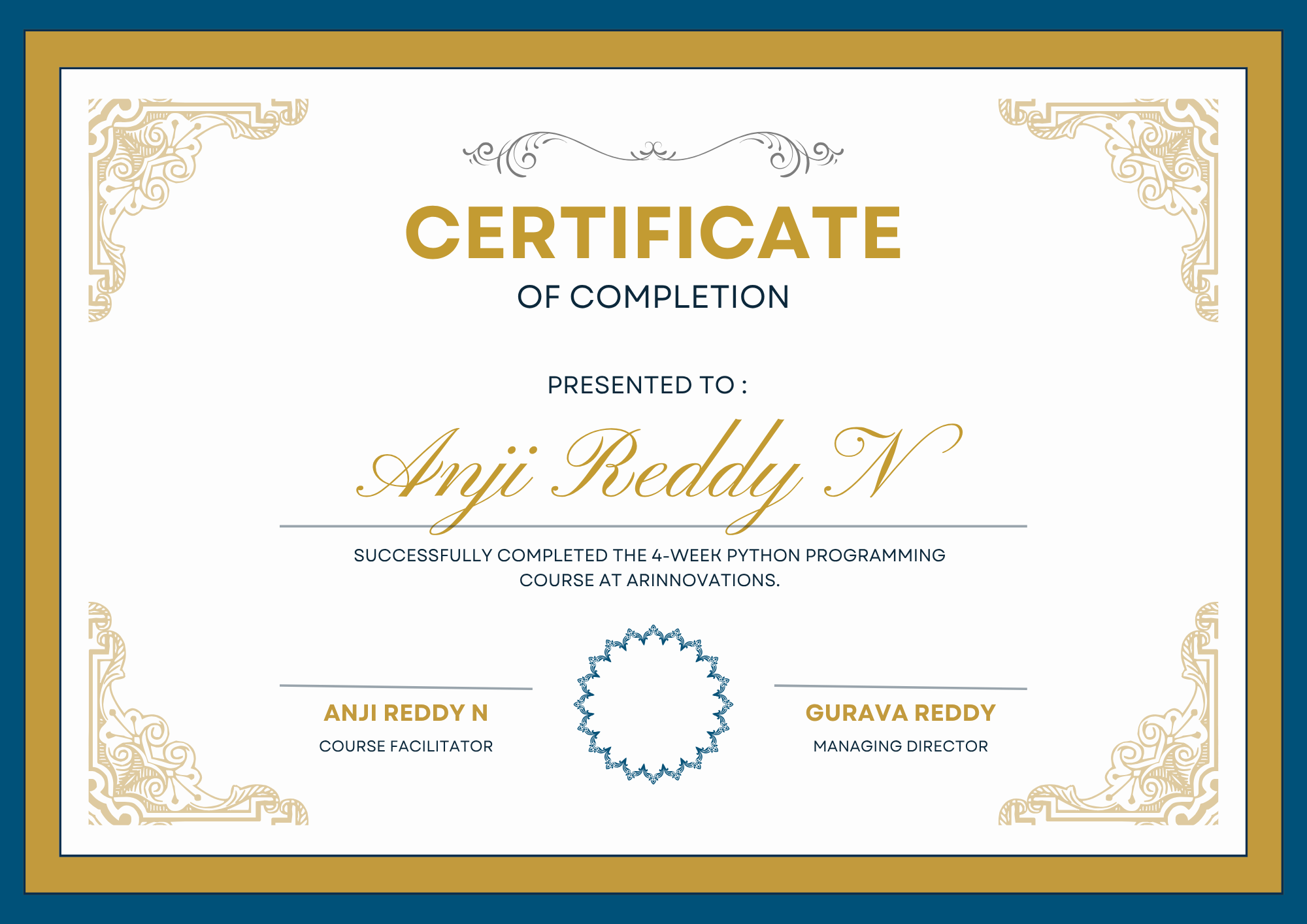 Sample Certificate